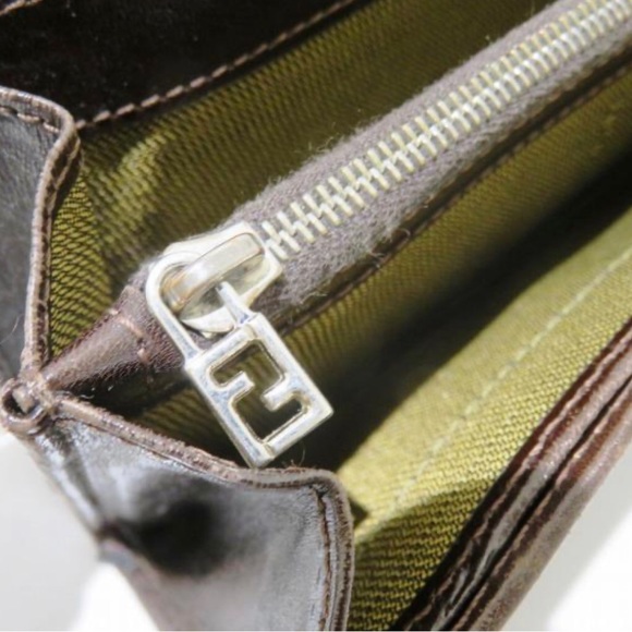 FENDI Zucca pattern brown long wallet unisex Authentic - Picture 4 of 6